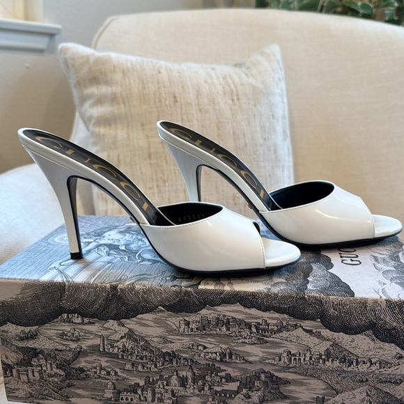 Gucci patent scarlet mule sz 6.5 color White (Authentic) - Picture 4 of 10